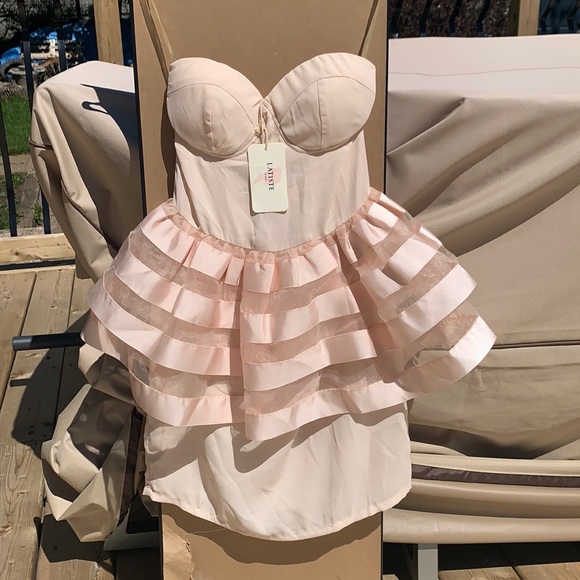 L’ATISTE By Amy Pink Peplum Corset Dress - Picture 1 of 7